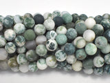 Matte Tree Agate Beads, 8mm Round Beads-BeadXpert