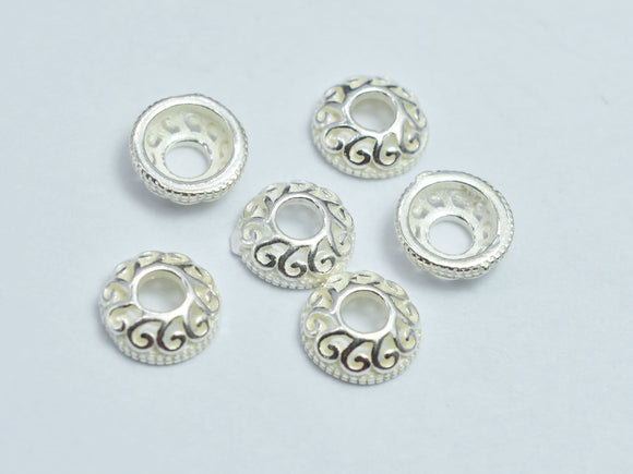 10pcs 925 Sterling Silver Bead Caps, 6x2.1mm-BeadXpert