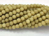 Matte Jade Beads, Olive Green, 6mm (6.5mm)-Gems: Round & Faceted-BeadXpert