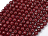 Jade Beads-Red, 6mm (6.4mm) Round Beads-Gems: Round & Faceted-BeadXpert