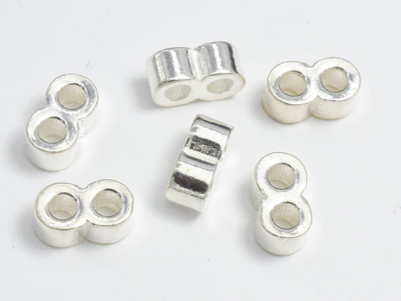 4pc s925 Sterling Silver Connector, Infinity Connector, Infinity Link, 7.3x4mm , 2 Hole Connector-BeadXpert