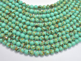 Shell Turquoise Howlite-Green, 6mm (6.5mm)-Gems: Round & Faceted-BeadXpert