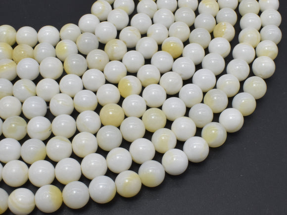 Mother of Pearl Beads, MOP, Creamy White, 8mm Round-Gems: Round & Faceted-BeadXpert