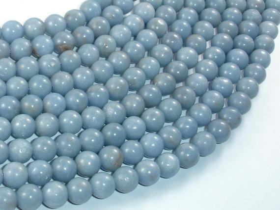 Angelite, 8mm Round Beads-Gems: Round & Faceted-BeadXpert