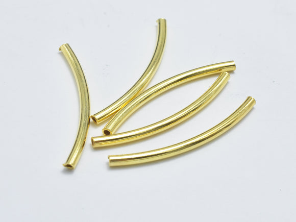 6pcs 24K Gold Vermeil Tube, 925 Sterling Silver Tube, Curved Tube, 1.5x25mm-Metal Findings & Charms-BeadXpert
