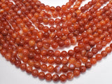 Banded Agate Beads, Striped Agate, Orange, 8mm (8.3mm) Round-Gems: Round & Faceted-BeadXpert