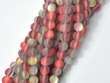 Matte Mystic Aura Quartz-Red, Rainbow, 6mm (6.3mm) Round-Gems: Round & Faceted-BeadXpert