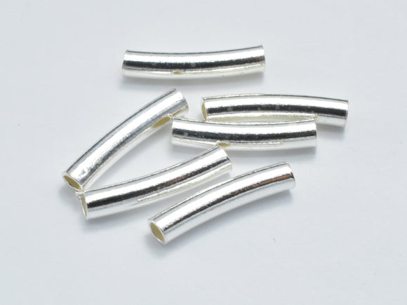 10pcs 925 Sterling Silver Tube, Curved Tube, 2x10mm-Metal Findings & Charms-BeadXpert