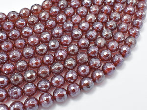 Mystic Coated Carnelian Beads, 8mm Faceted Round Beads, AB Coated-Gems: Round & Faceted-BeadXpert