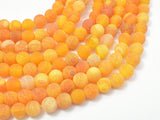 Matte Agate- Orange, 8mm (7.8mm) Round Beads-Gems: Round & Faceted-BeadXpert