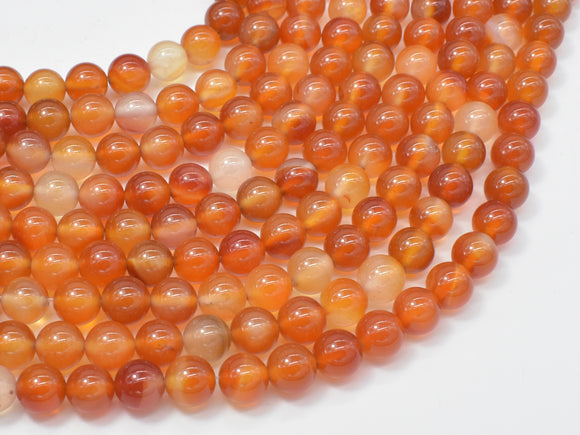 Carnelian Beads, Orange, 8mm, Round Beads-Gems: Round & Faceted-BeadXpert