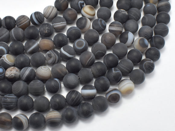 Matte Banded Agate Beads, 8mm Round Beads-Agate: Round & Faceted-BeadXpert