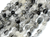 Black Rutilated Quartz Beads, Approx 6x8mm Nugget Beads-Gems: Nugget,Chips,Drop-BeadXpert