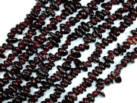 Red Garnet, 4mm - 8mm Pebble Chips Beads-Gems: Round & Faceted-BeadXpert