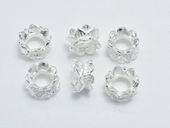 8pcs 925 Sterling Silver Bead Caps, 5.6mm Double Bead Caps, Flower Bead Caps-Metal Findings & Charms-BeadXpert
