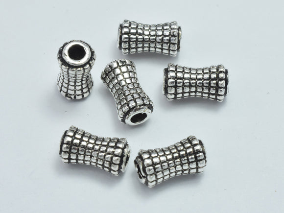 2pcs 925 Sterling Silver Beads-Antique Silver, 5x8.8mm, Bamboo Tube Beads, Big Hole Beads, Spacer Beads-BeadXpert