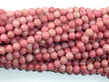 Rhodonite Beads, Pink Rhodonite, 4mm (4.6mm) Round-BeadXpert