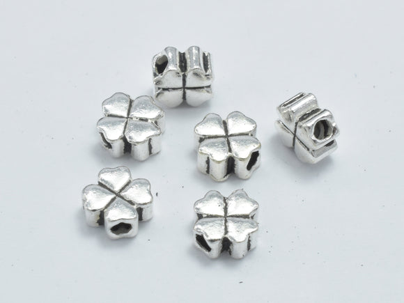4pcs 925 Sterling Silver Beads-Antique Silver, Flower, 5x5mm-Metal Findings & Charms-BeadXpert