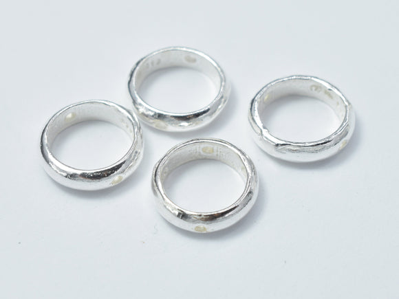 4pcs 925 Sterling Silver Circle Bead Frames, 8.8mm-Metal Findings & Charms-BeadXpert