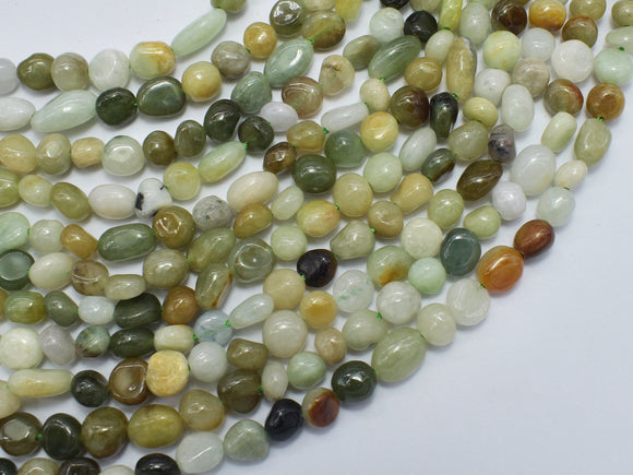 Burma Jade Beads, 5x7mm, Pebble Nugget Bead-BeadXpert