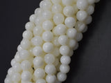 White Mother of Pearl Beads, MOP, 8mm (8.3mm) Round-Gems: Round & Faceted-BeadXpert