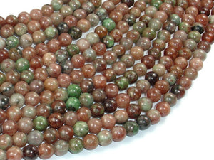 Red Green Garnet, 6mm Round Beads-BeadXpert