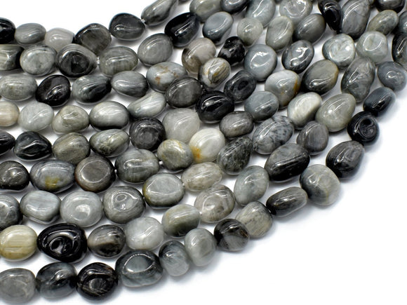 Hawk Eye Beads, Approx 6x8mm Nugget Beads-Gems: Nugget,Chips,Drop-BeadXpert