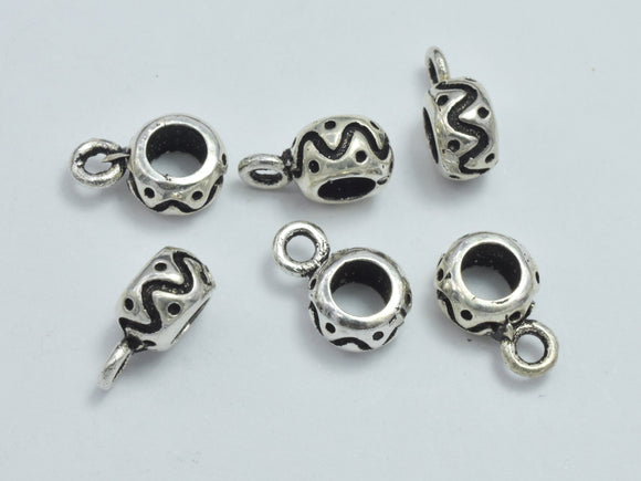 4pcs 925 Sterling Silver Bead Connector-Antique Silver, Rondelle, 6x3.8mm, Hole 3.4mm-BeadXpert