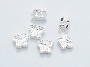 4pcs 925 Sterling Silver Beads, Butterfly Beads, 6.5x5mm Beads-Metal Findings & Charms-BeadXpert