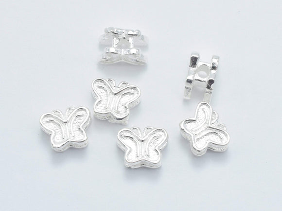 4pcs 925 Sterling Silver Beads, Butterfly Beads, 6.5x5mm Beads-Metal Findings & Charms-BeadXpert