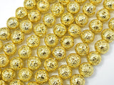 Lava-Gold Plated, 10mm (10.5mm) Round-Gems: Round & Faceted-BeadXpert