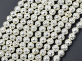 Lava-Silver Plated, 6mm (6.7mm) Round Beads-Gems: Round & Faceted-BeadXpert