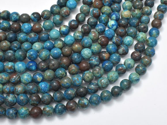 Blue Calsilica Jasper Beads, 6mm (6.7mm) Round Beads-BeadXpert