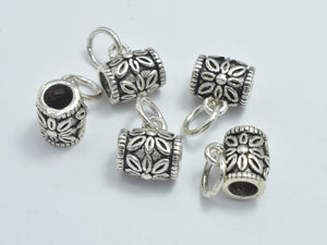 2pcs 925 Sterling Silver Bead Connector-Antique Silver, Round Tube, 7.5x6mm-Metal Findings & Charms-BeadXpert