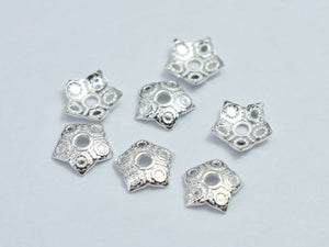30pcs 925 Sterling Silver Bead Caps, 4.8x1.2mm-BeadXpert
