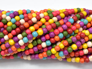 Howlite Beads, Multicolored, 4mm, 13.5 Inch-Gems: Round & Faceted-BeadXpert