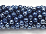 Mystic Coated Blue Agate, 8mm Faceted Round, AB Coated-Agate: Round & Faceted-BeadXpert