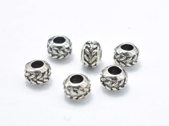 10pcs 925 Sterling Silver Beads-Antique Silver, 4mm Rondelle Beads, Spacer Beads, 4x3mm, Hole 1.8mm-Metal Findings & Charms-BeadXpert