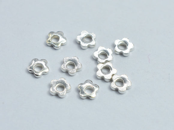 Approx. 50pcs 925 Sterling Silver Flower Spacer, 3x3mm-BeadXpert