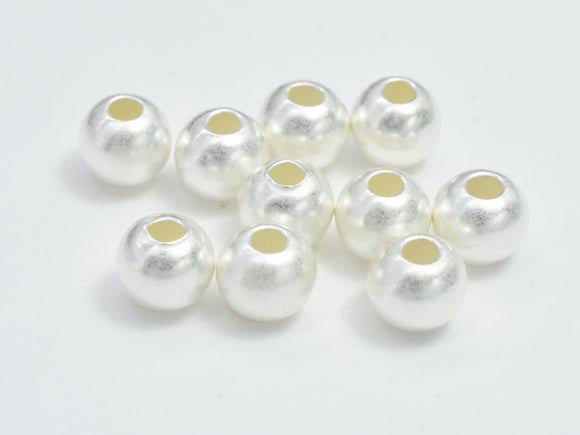 15pcs Matte 925 Sterling Silver Beads, 4mm Round Beads-Metal Findings & Charms-BeadXpert