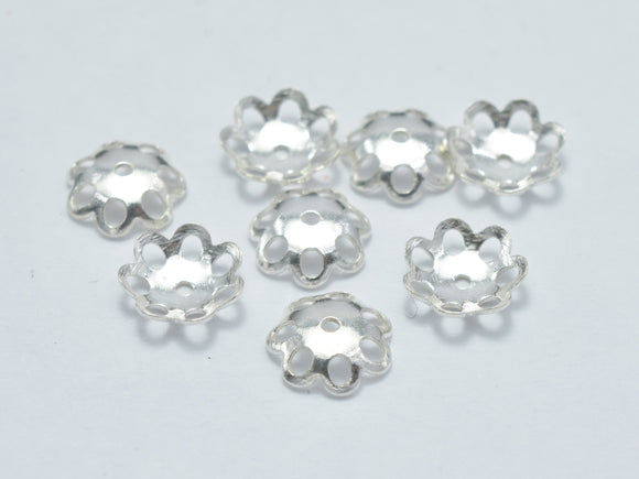 50pcs 5mm 925 Sterling Silver Bead Caps, 5mm Flower Bead Caps-Metal Findings & Charms-BeadXpert