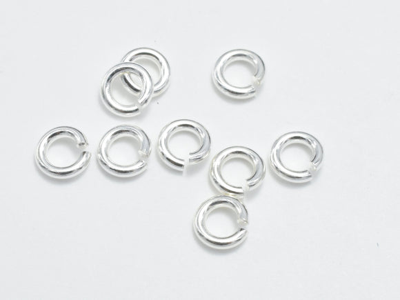 20pcs 925 Sterling Silver Open Jump Ring, 4mm, 0.9mm (19guage) (007909013)-Craft Supplies & Tools > Findings > Rings > Jump Rings-BeadXpert