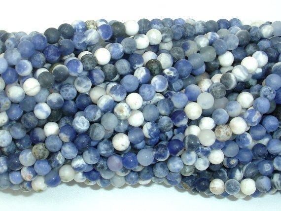 Matte Sodalite Beads, 4mm (4.5mm) Round Beads-Gems: Round & Faceted-BeadXpert