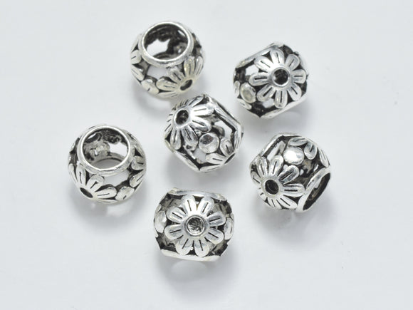 2pcs 925 Sterling Silver Beads-Antique Silver, Big Hole Filigree Beads, Spacer Beads-Metal Findings & Charms-BeadXpert