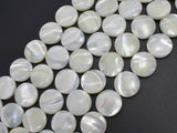 Mother of Pearl, MOP, White, 15mm Coin-BeadXpert