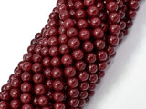 Jade Beads-Red, 6mm (6.4mm) Round Beads-Gems: Round & Faceted-BeadXpert