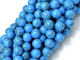 Howlite Turquoise Beads, Blue, 10mm Round Beads-Gems: Round & Faceted-BeadXpert