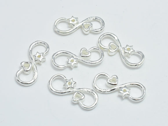 4pcs 925 Sterling Silver Connector, S Hook 16x6.5mm-Metal Findings & Charms-BeadXpert
