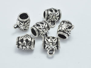 2pcs 925 Sterling Silver Bead Connector-Antique Silver, Drum, 6x7.2mm-Metal Findings & Charms-BeadXpert