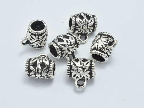 2pcs 925 Sterling Silver Bead Connector-Antique Silver, Drum, 6x7.2mm-Metal Findings & Charms-BeadXpert